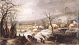 Joos De Momper Canvas Paintings - Winter landscape